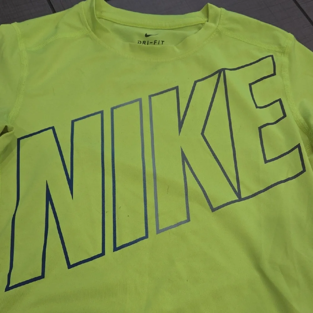 Nike Kids Bright Yellow Long Sleeve Tee - Picture 2 of 4